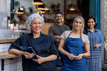 Photos of business and their employees