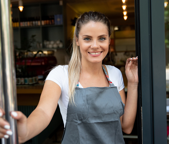 Barista in doorway